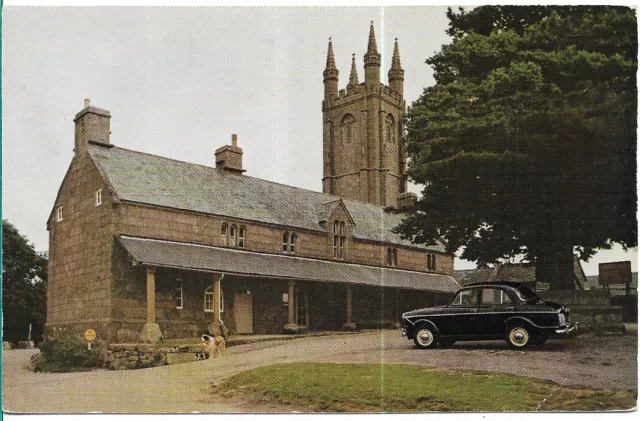 SCARCE OLD POSTCARD - WIDECOMBE IN THE MOOR - DEVON C.1969 Vintage Car