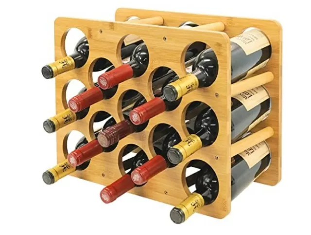 Utoplike Wine Racks Countertop, Bamboo Wine Rack Table for 13 Bottles, Sturdy...
