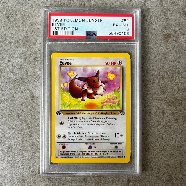 PSA 6 1st Edition EEVEE #51 Jungle Set Pokemon Card!