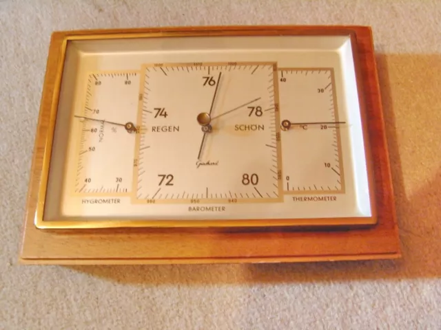 Gischard Wetterstation , Barometer,Thermometer,Hygrometer,  Messing , alt