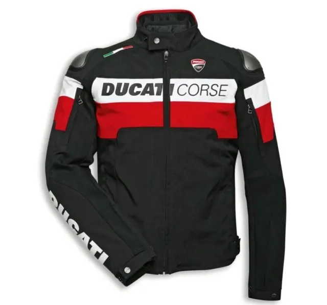 Ducati Corse Motorbike Jacket Waterproof CE Armours Cordura Textile Jacket