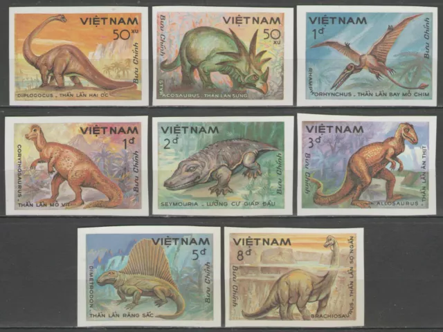 VIETNAM:  n°527A/527H ** non dentelés, "animaux préhistoriques"