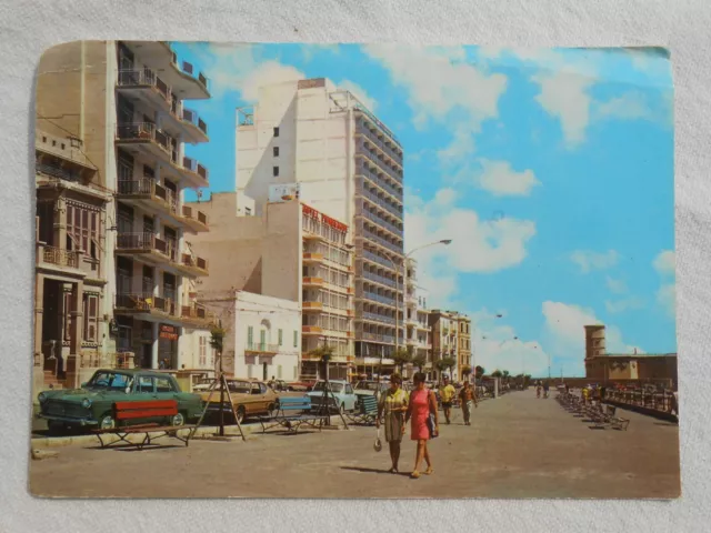 Vintage 1970's RPPC Malta Hotels Promenade Preluna Astra Sea Front PC1
