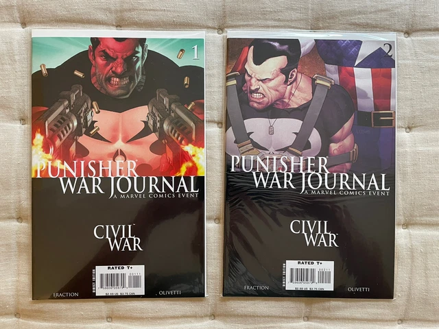 Lot of 2 Marvel PUNISHER WAR JOURNAL Comics: 2007 CIVIL WAR Tie-In!