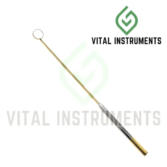 Laryngeal Mirror #2 Handle Boilable Custom-Made Gold German Dental Instrument