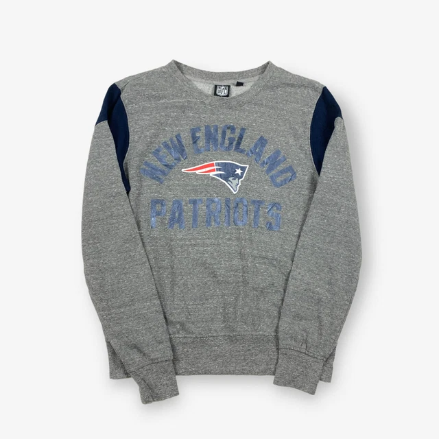 Vintage Retrò NFL Nuovo England Patriots Sottile Maglia Felpa Grigio (S)