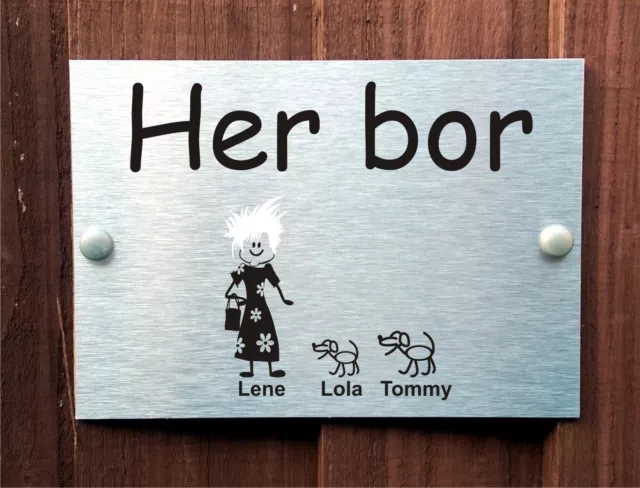 Norwegian Grandma Door Plaque Personalised Stick Family House Name