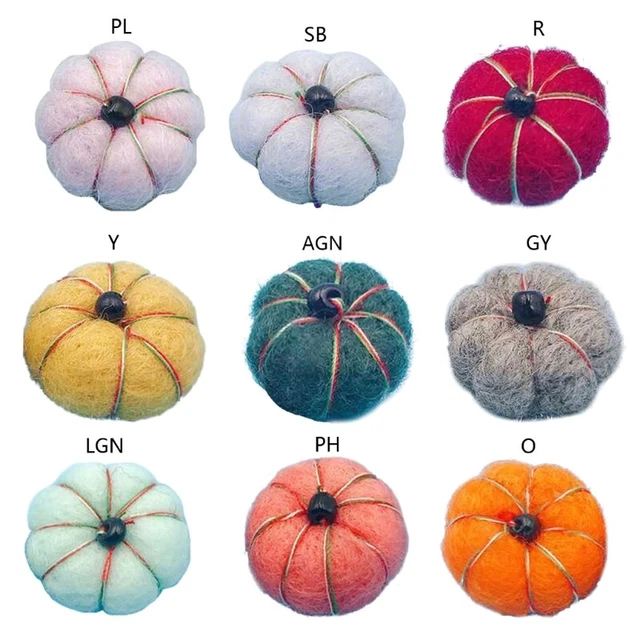 5Pcs/set Wool Felt Pumpkins DIY Craft Ornament Halloween Decorations Photo Props