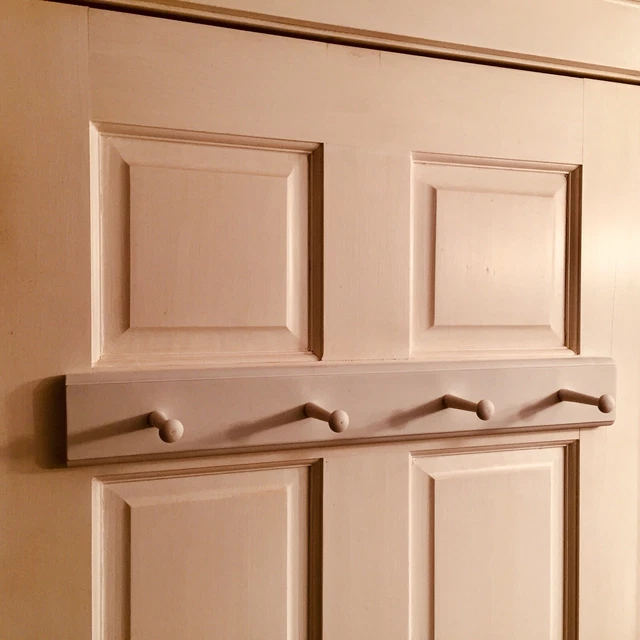 4 Peg Rail “Shaker Pegboard” (White) Coat, Hat & Towel Rack “Hang Anything”
