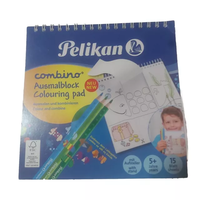 Fast neuwertig Ausmalblock Colouring Pad Combino Pelikan