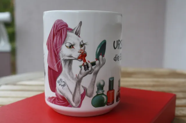 Schöner Kaffebecher/Tasse aus Porzelan"Ursula die Elegante"1a