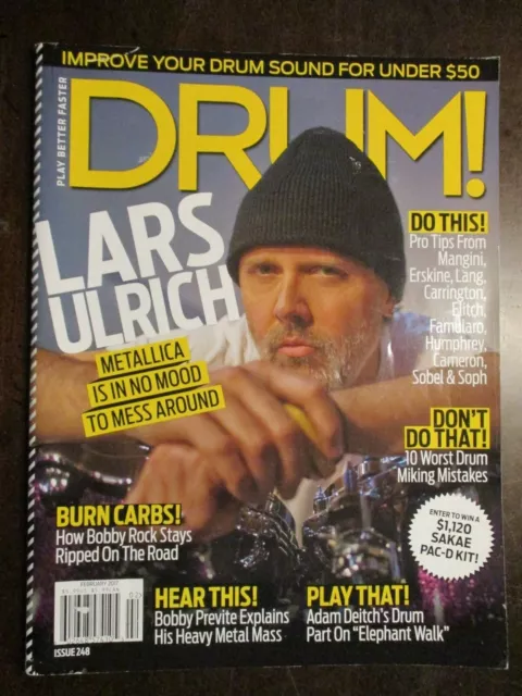 Drum Magazine #248 February 2017 Lars Ulrich Metallica Bobby Rock Adam Deitch