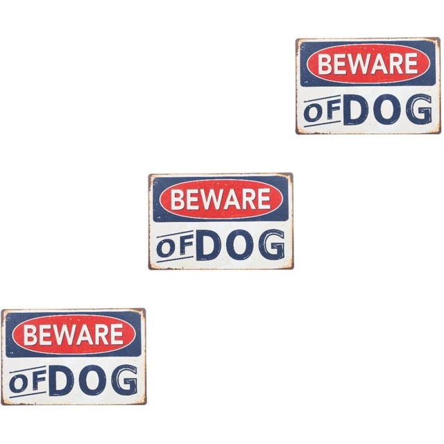 3 señales de advertencia patio advertencia seguridad perro señales perros en patio