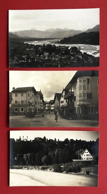 3 x Foto AK BAD TÖLZ um 1930 Ortsansichten mit Strassenpartie   ( 80884