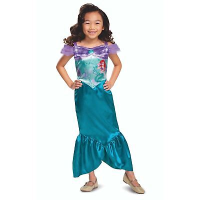 Girls Official Disney Princess Ariel Costume Kids The Little Mermaid Fancy Dress