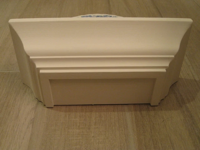 Vintage Wall Shelf Painted Flat White Richly molded with Plate Groove and Ledge 