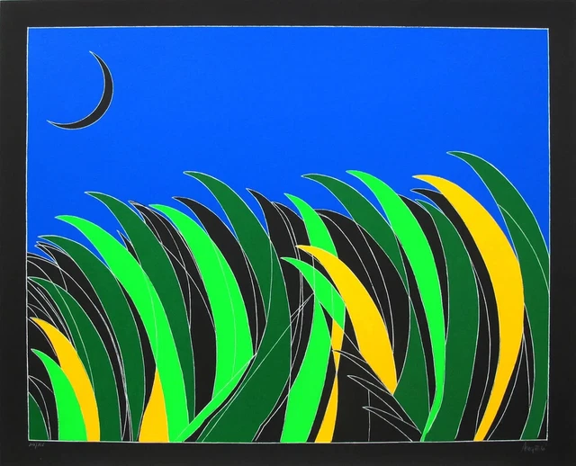 Serigrafia a colori obelisco numerata firmata a mano Franco Angeli italian art