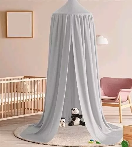Baldacchino cielo letto BearTop cameretta bambini cotone tenda anello 270 cm grigio BUONO