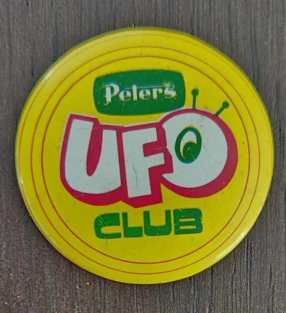 Peter's UFO Club Button Badge, Vintage, Tin, 1960's