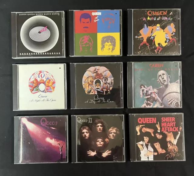 Lote Queen - 9 CD S/T, II, magia, ataque cardíaco puro, ópera, carreras, jazz...