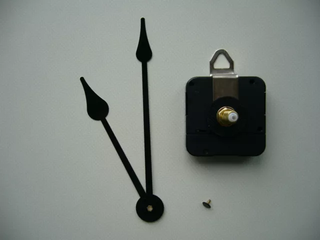 High Torque Clock Movement  Extra Long Spindle 140Mm Black French Spade Hands
