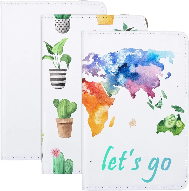 3 Pcs Passport Holder Travel Wallet Cover Credit Card Case Blank Business Cards