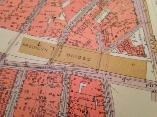 1955 Lower Manhattan Ny Brooklyn Bridge City Hall Gw Bromley 2 Sided Atlas Map 3