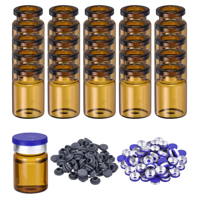 5ml Glass Vials, 100pcs Glass Vial Small Vials Empty with Caps Stopper, Brown