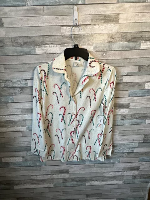 Women’s Soma Pajama Top Candy Canes Ivory Size Xs