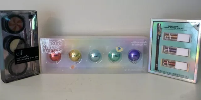 TWO  e.l.f. EYESHADOW/EYELINER SETS & MORE THAN MAGIC 5 pc LIP BALM SET -FR SHP