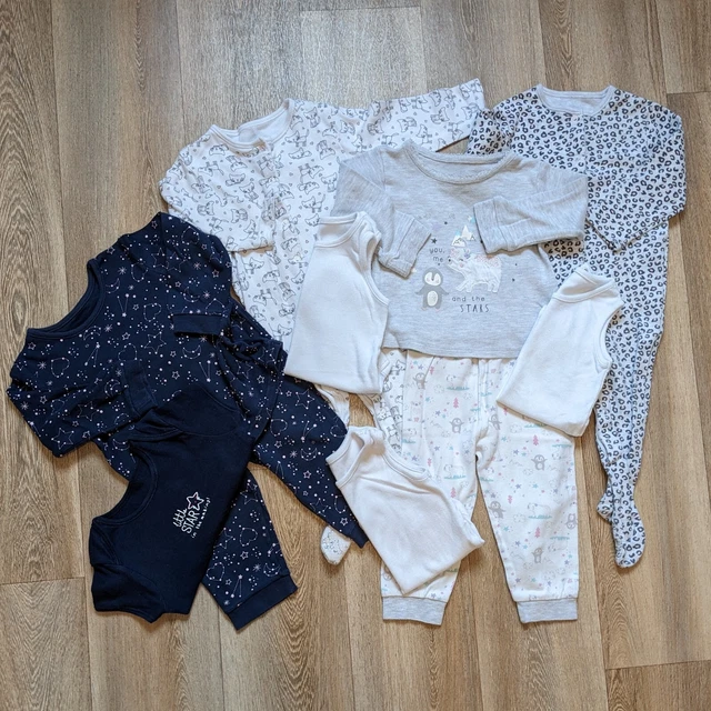 Baby Girls Value Bedtime Bundle 9-12 Months Sleepsuits PJ Pyjamas