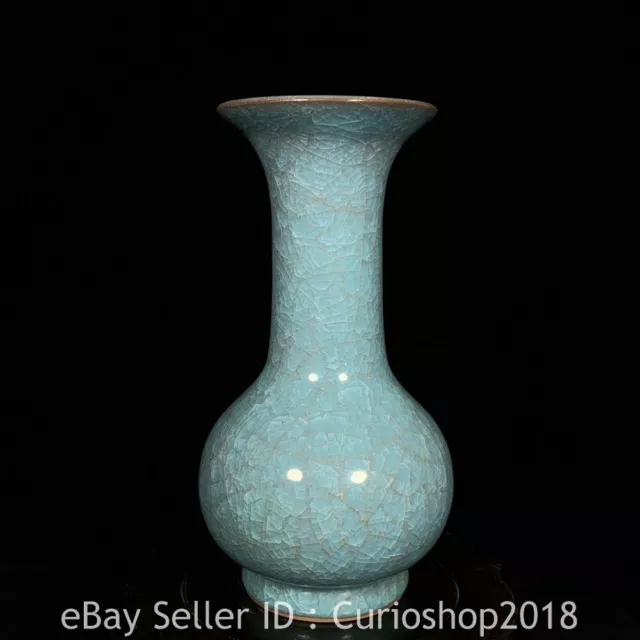 8.4" Antique Old Chinese Song Dynasty Guan Kiln Porcelain Flower Vase Bottle