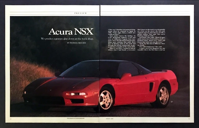 1990 Acura NSX Coupe Road Test Technical Data Photos Review Article