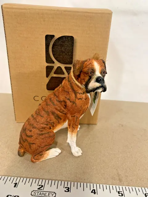 Country Artists Best In Show Boxer Sitting Hand Painted Dog Figurine CA03355