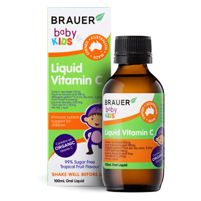 Brauer Baby & Kids Liquid Vitamin C 100mL Oral Liquid 1 Year+ Immunity Support