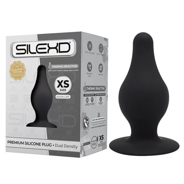 Stimolatore anale anal plug taglia xs black silicone nero silexd