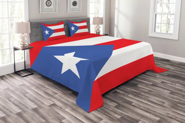 Puerto Rico Cubrecama Bandera con las rayas de la estrella