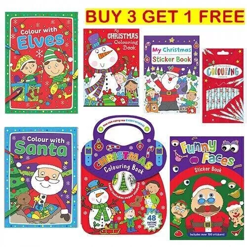 Christmas Colouring Book Activity Kids Girls Boys Books Fast shipping
