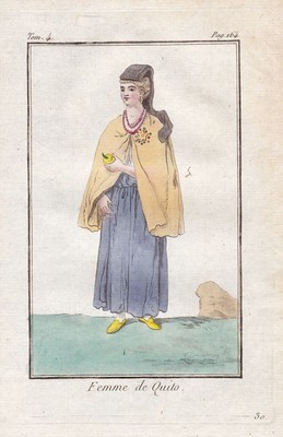 Quito Ecuador South America costumes costume Trachten engraving 1780