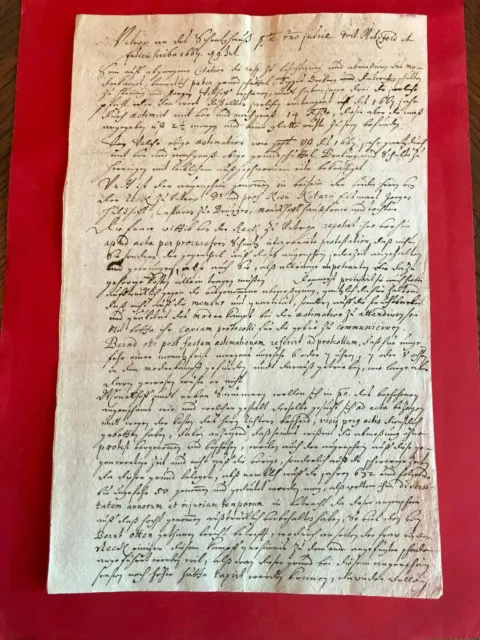 altes Dokument Hamm Uentrop Brügge 1664 Freiherr von der Recke Adel Manuskript