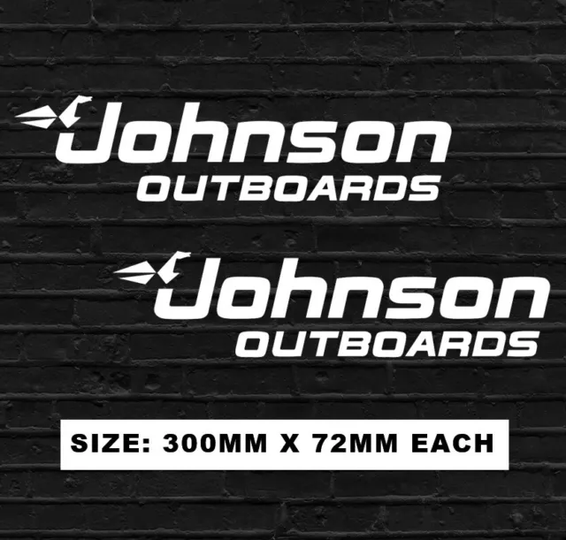 2x JOHNSON OUTBOARDS OUTBOARD MOTOR Vinyl Decal / Sticker Fishing SKI Boat