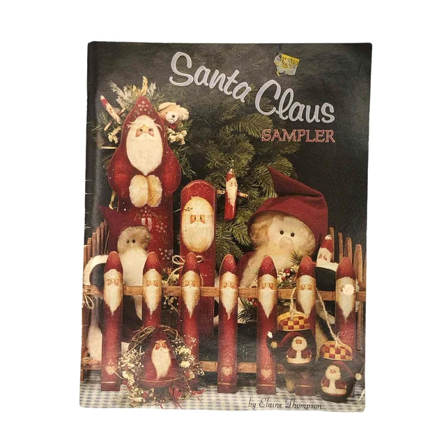 Diseños de pintura con tole de muestra de Santa Claus por Elaine Thompson libro de instrucciones