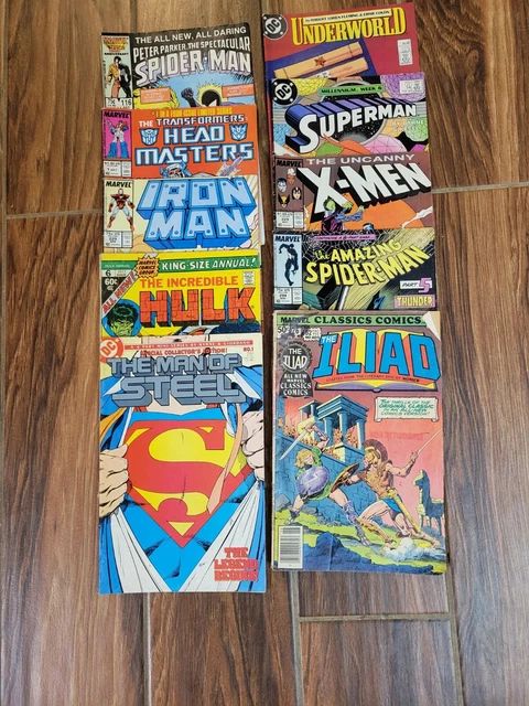 Vintage Comic Book Lot Of 10 Various (See Description) Marvel DC Lot H