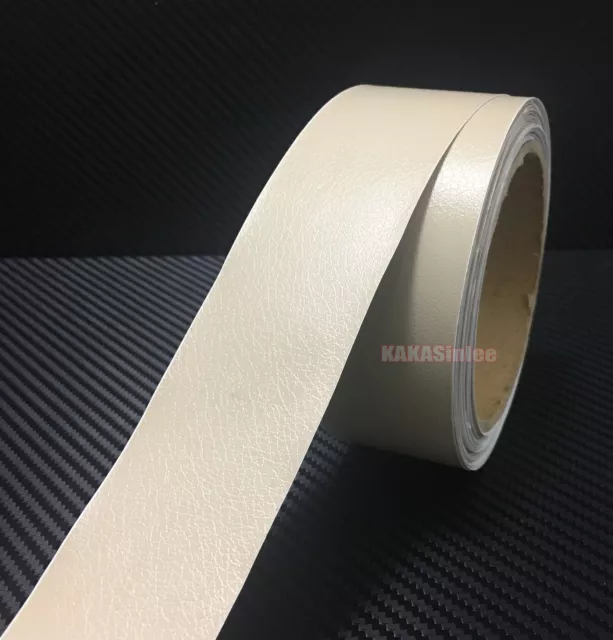 Beige Matte Leather Grain Texture Vinyl Sticker Decal Tape for Car Strip Wrap AB 3