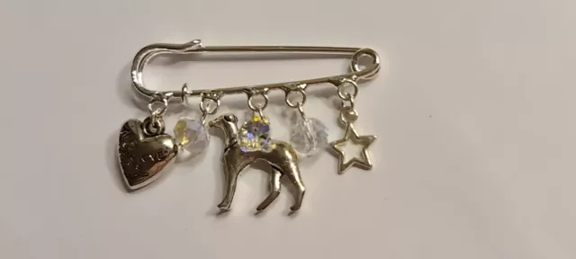 Whippet Lurcher Greyhound Kilt Pin Lapel Brooch. Christmas Gift Handmade