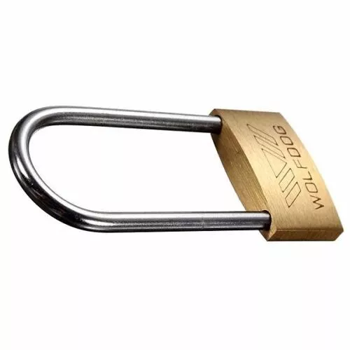 LONG SHACKLE PADLOCK Solid Brass Body Safety Lock Gym/Locker/Gate Security