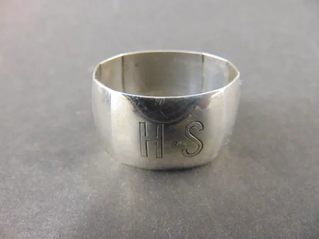 Antique German 800 Silver Napkin Ring "HS" initials