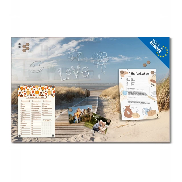 Banjado Glas Magnettafel - 45x30 Cm, Beschreibbar, Als Memoboard Für Küche & Büro