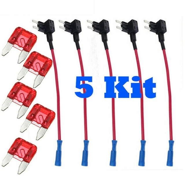 5Pack 12V Fusible Ircuit Femelle Pièces Installation Facile Support Tap
