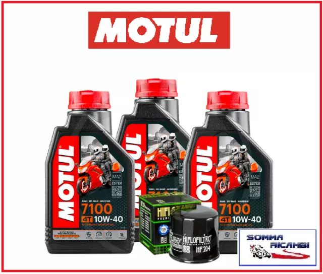 Additivo Olio Moto Kit Manutenzione Yamaha MT-07 700 (2014-2020) Con Olio Motul 7100 10W40 E Filtro Hiflo 204 - Pronto Per Il Tagliando! Olio Freni Motul Dot 4